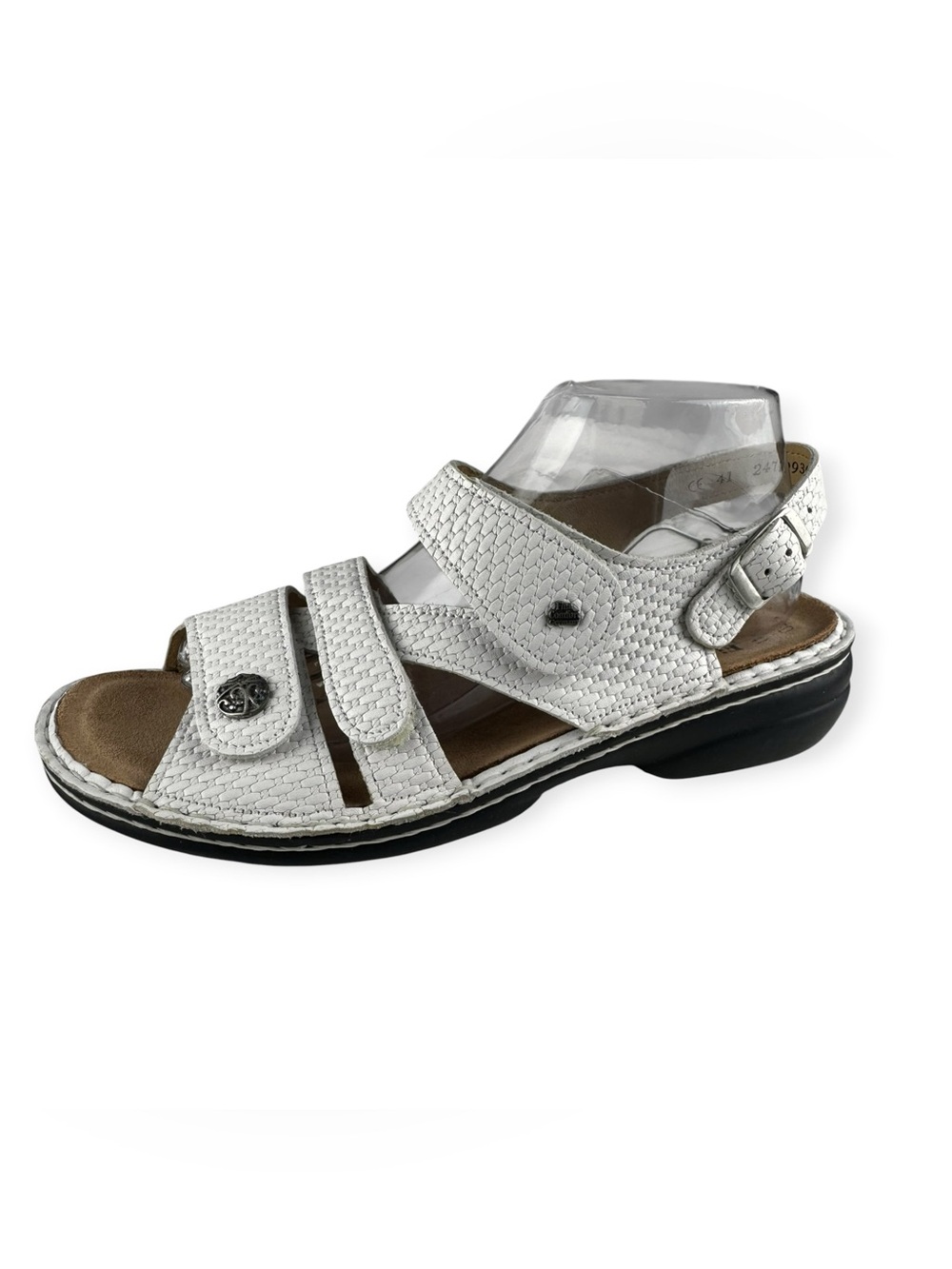 Finn Comfort Womens Sandals EU 41 US 10-10.5 White Leather Comfort Germany 2479